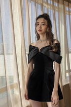Black A-line Homecoming Dress 21st Birthday Outfit Dress Y2875