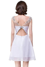 A-line Crystal Jewel Chiffon Party Dress