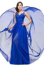 A-line Floor-length Crew Chiffon Bridesmaid Dresses