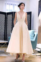 A-line High Low V Neck Short Prom Dress Homecoming Dress PG667
