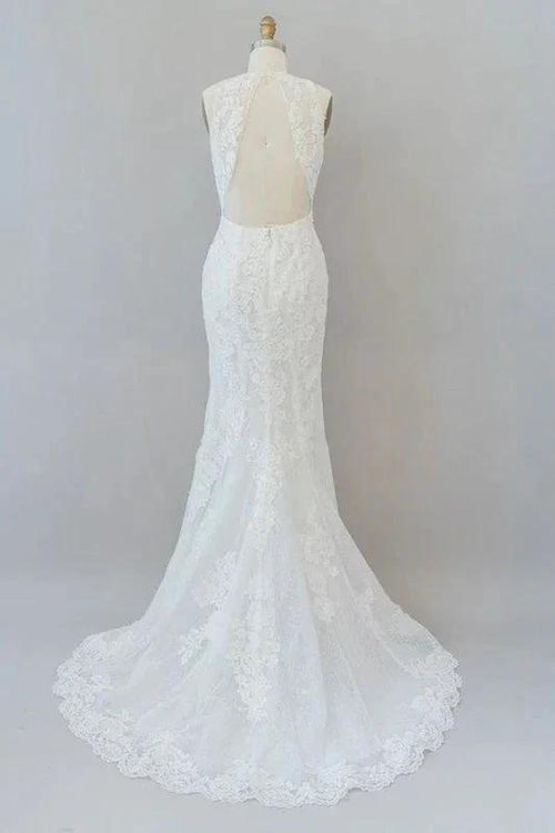 Awesome Illusion Lace Mermaid Elegant Wedding Dresses