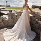 Luxury Detachable 2 In 1 Wedding Mermaid Dress Embroidered Lace On Net With Square Collar Sleeveless Bride Gowns Vestido De Novi