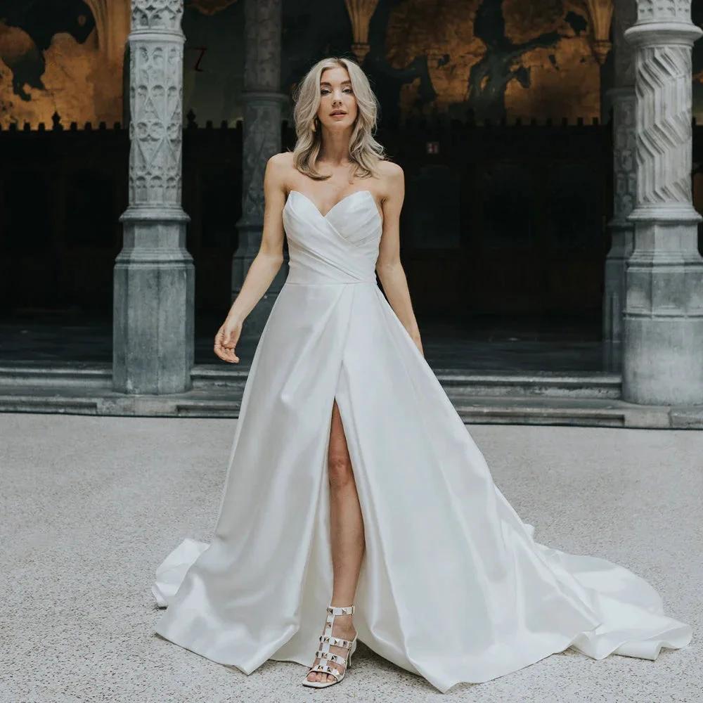 Pastrol Wedding Dress V-neck Tank Sleeveless 2023 For Women Bridal Vestidos De Noiva Custom Made Appliques Formal