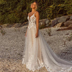 VIKTORIA Trendy Wedding Dress For Bride Sweetheart Spaghetti Straps Buttons Robe De Mariée Women Personalized Customization