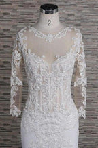 Beading Appliques Long Sleeve Mermaid Elegant Wedding Dresses