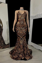 Beautiful Halter Criss-cross Mermaid Sleeveless Prom Dress