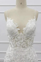 Best Spaghetti Strap Appliques Mermaid Elegant Wedding Dresses