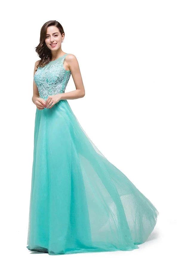 Burgundy A-line Crew Lace Chiffon Bridesmaid Dresses