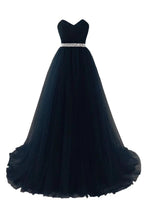 Burgundy Tulle A-line Sweetheart Prom Dress