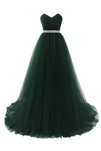 Burgundy Tulle A-line Sweetheart Prom Dress