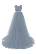 Burgundy Tulle A-line Sweetheart Prom Dress