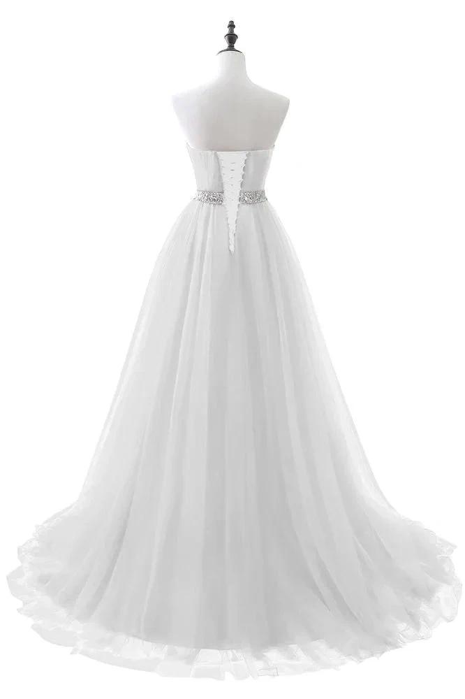 Burgundy Tulle A-line Sweetheart Prom Dress