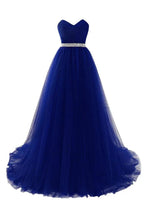 Burgundy Tulle A-line Sweetheart Prom Dress
