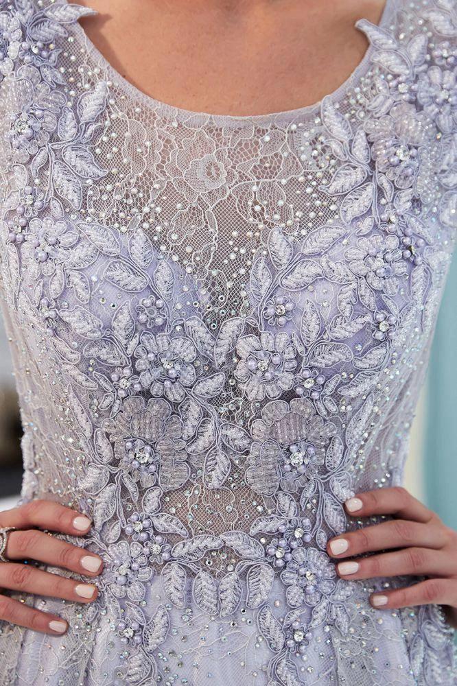 Charming Aline Sleeveless Lace Appliques Evening Party Dress