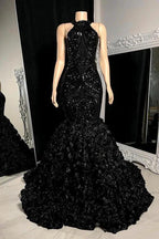 Charming Long Mermaid Sleeveless High Collar Prom Dress