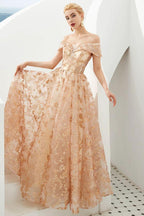 Charming Off Shoulder Aline Princess Dress Tulle Swing Evening Party Dress Quincenera Dress