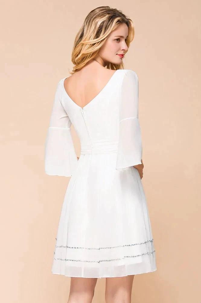 Chiffon Knee Length Simple Daily Casual Dress Beach Bridesmaid Dress