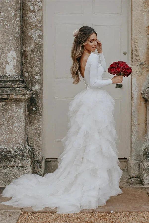 Classy  Wedding Dress Sleeveless plit