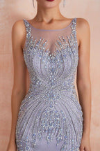 Crew Neck Sleeveless Beading Mermaid Prom Dress Evening Maxi Gown
