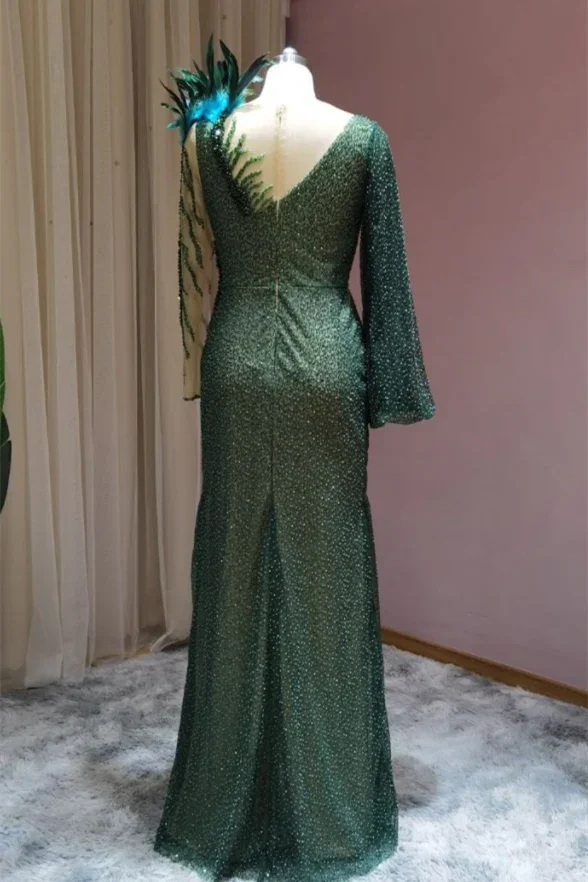 Designer evening dresses long with sleeves