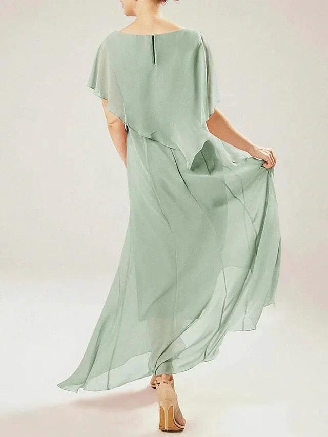 Sheath/Column Scoop Short Sleeves Mother of the Bride Dresses with Tassel
