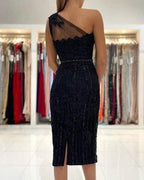 Evening Dresses Short Black Cocktail Dresses with Lace