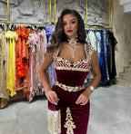 Exquisite Floor Length Sweetheart Sleeveless Mermaid Burgundy Prom Dress with Appliques