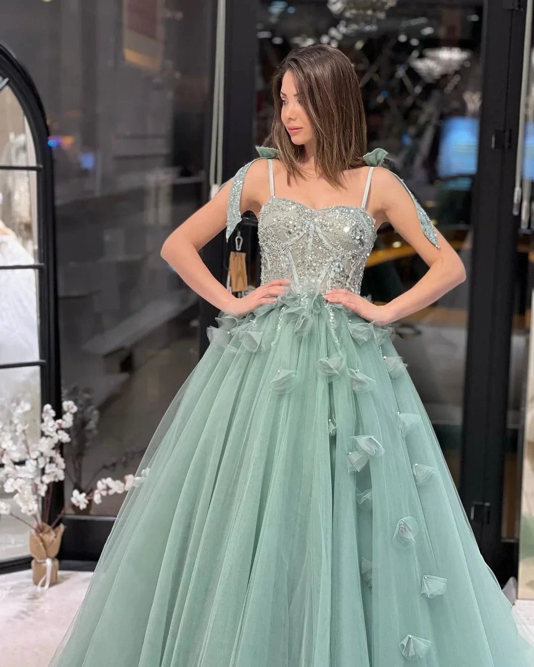 Fabulous Floor Length Sweetheart Sleeveless A-Line Tulle Wedding Dress with Sequins