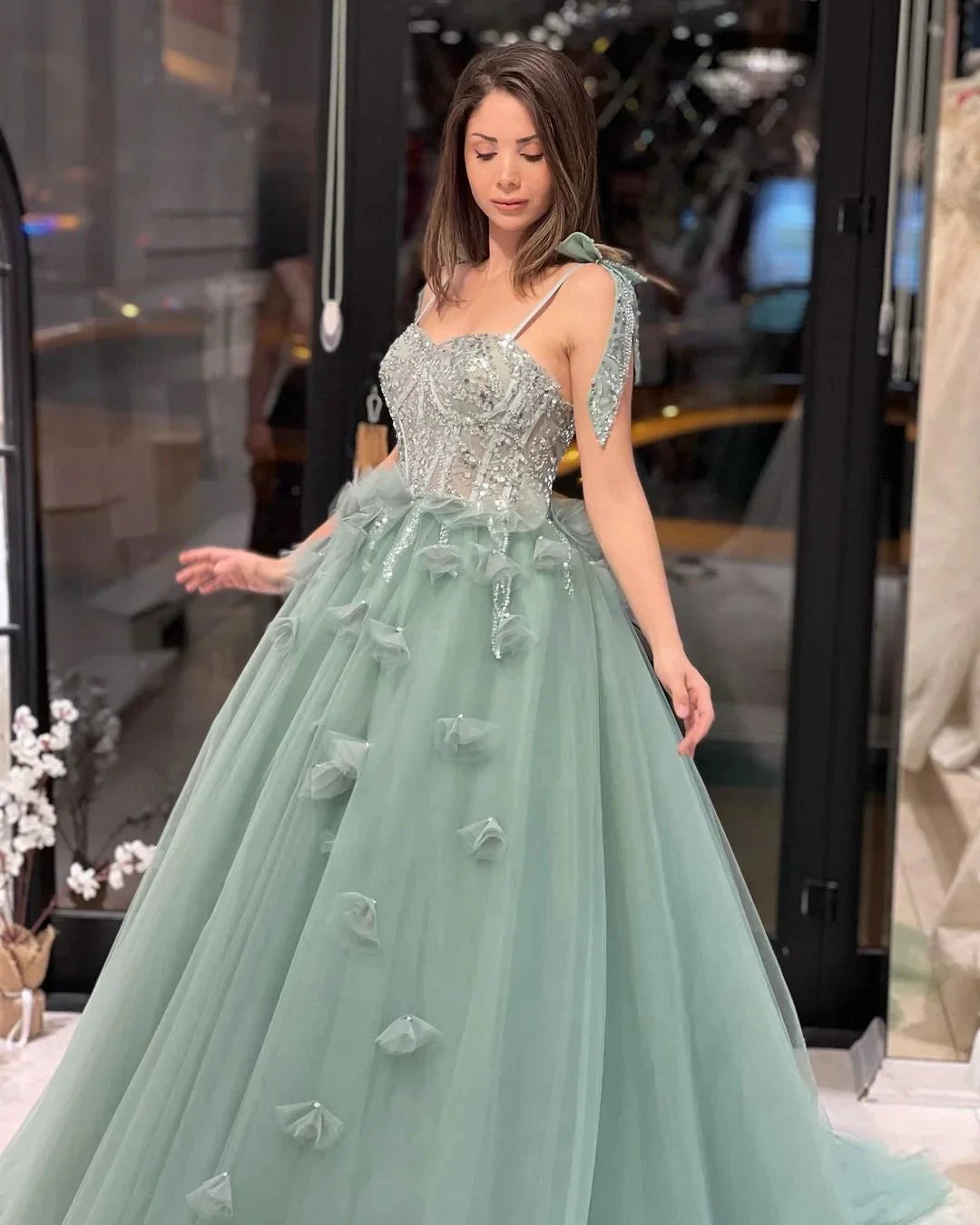 Fabulous Floor Length Sweetheart Sleeveless A-Line Tulle Wedding Dress with Sequins