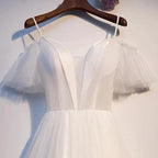 White tulle short homecoming dress s97