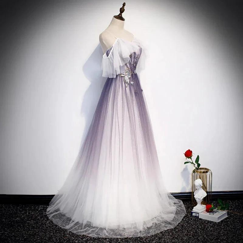 Stylish tulle long prom dress evening dress s100