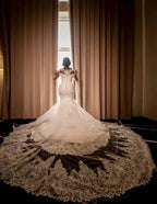 Glamorous Long Mermaid Appliques Long Sleeves Wedding Dresses With Lace