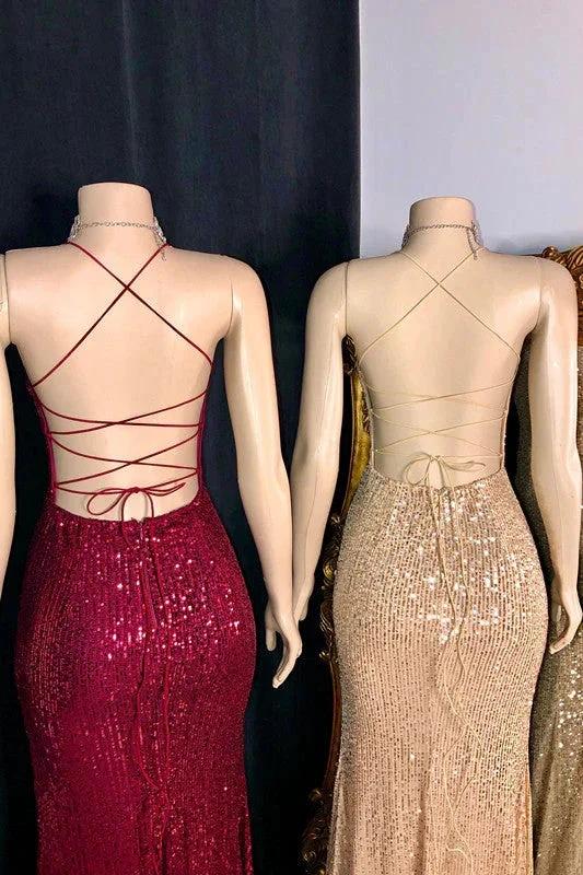 Glamorous Spaghetti Strap Sleeveless Long Mermaid Prom Dress