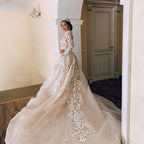 Gorgeous Sweetheart Lace Tulle Mermaid Spring Summer Wedding Dress