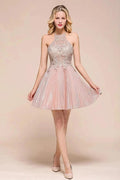 Halter Sparkly Short Homecoming Dress Floral Lace Aline Prom Dress Knee Length