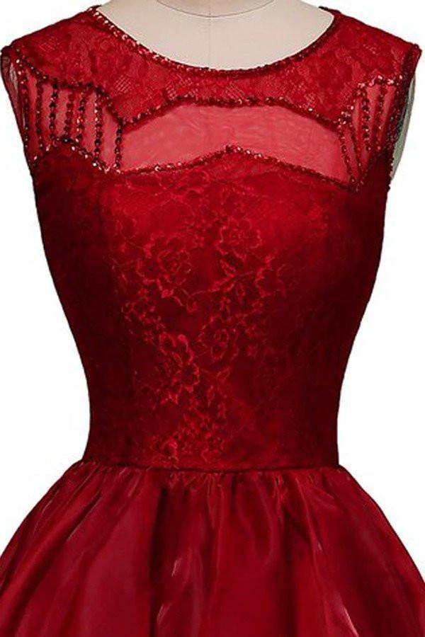 High-low Organza Beading Prom Dresses Evening Gowns Party Dresses PG303