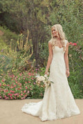 Trumpet/Mermaid Court Train Lace Country Wedding Dress WD138