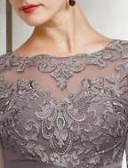 Chiffon half Sleeves Mother of the Bride Pantsuits with Lace