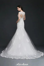 Lace Mermaid Jewel Elegant Wedding Dress