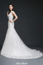 Lace Mermaid Jewel Elegant Wedding Dress