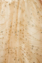 Luxury Off-the-Shoulder Tulle Ball Gown Sequins Princess Party Gown for Girls