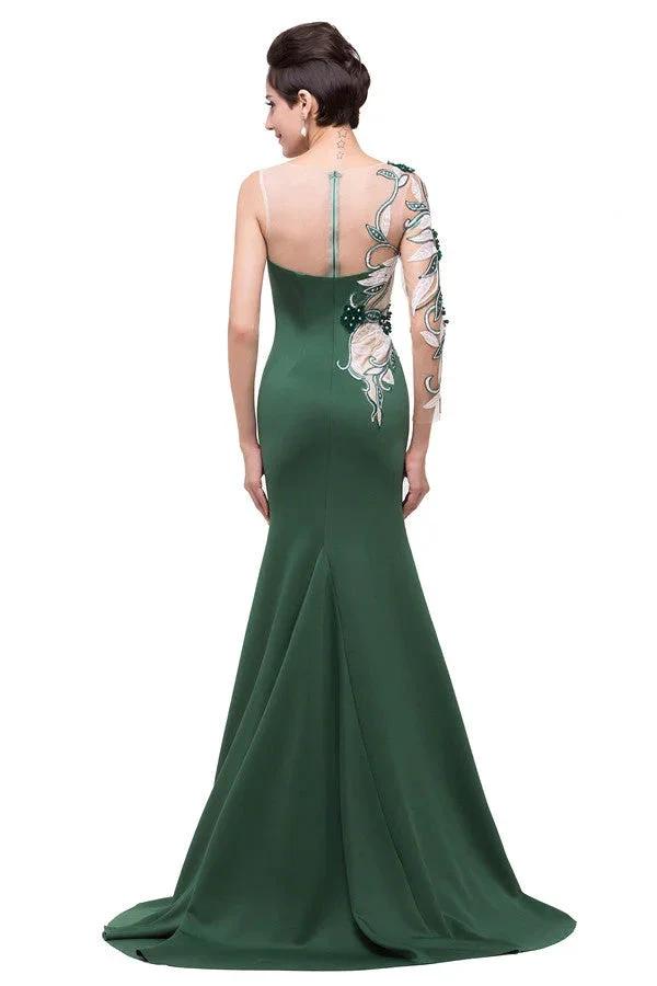 Mermaid  Bateau Floor-length One-Shoulder Prom Dresses