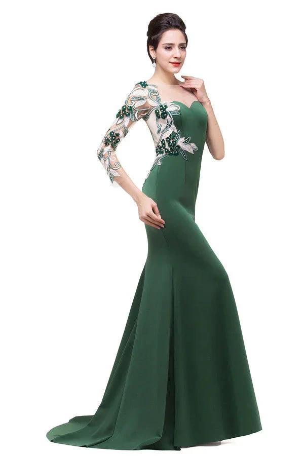 Mermaid  Bateau Floor-length One-Shoulder Prom Dresses