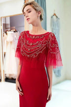 Mermaid Floor Length Crystal Beading Formal Dress