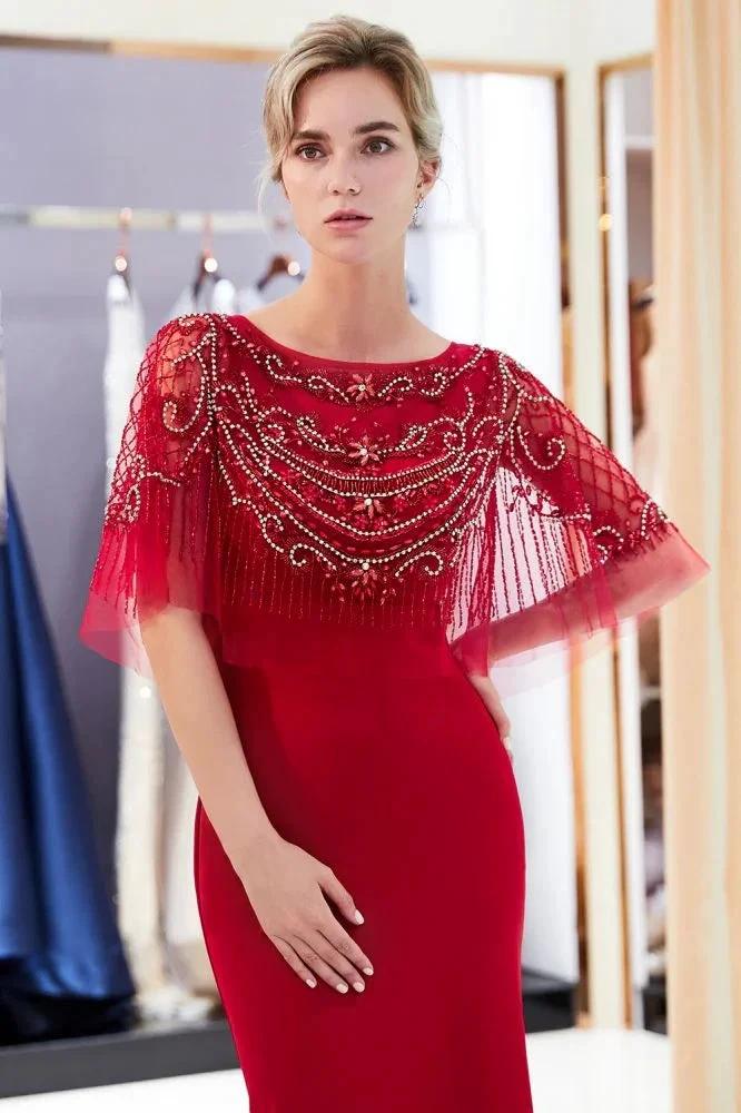 Mermaid Floor Length Crystal Beading Formal Dress