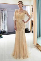 Mermaid Sweetheart Illusion Neckline Sequins Beading Evening Dresses