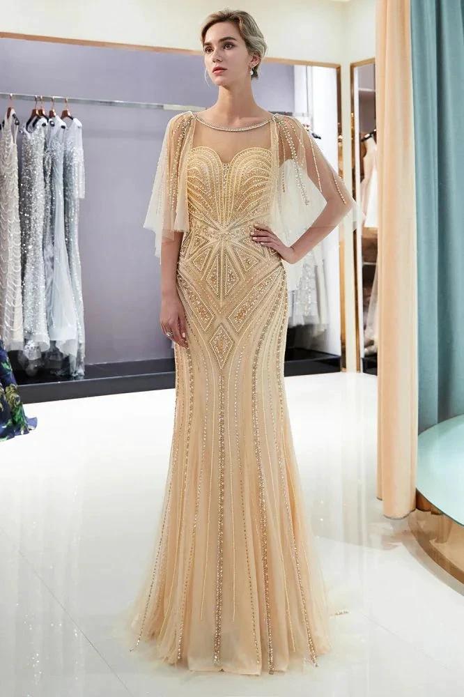 Mermaid Sweetheart Illusion Neckline Sequins Beading Evening Dresses