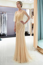 Mermaid Sweetheart Illusion Neckline Sequins Beading Evening Dresses