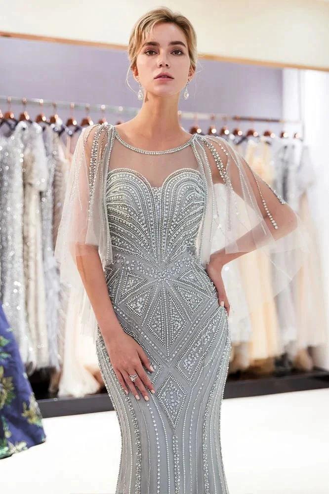Mermaid Sweetheart Illusion Neckline Sequins Beading Evening Dresses