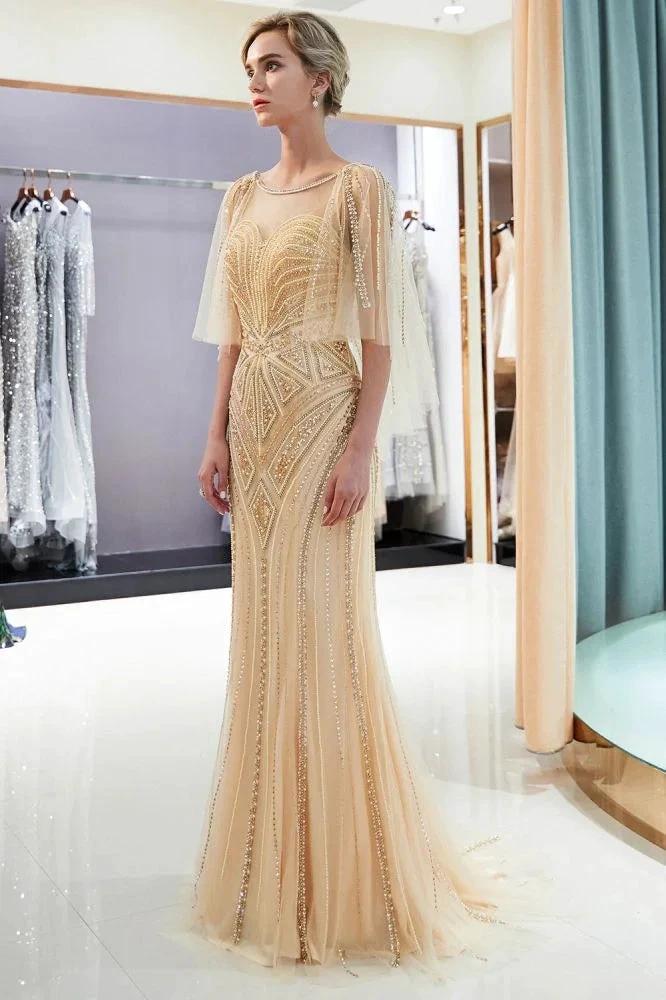 Mermaid Sweetheart Illusion Neckline Sequins Beading Evening Dresses